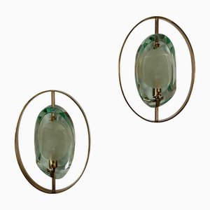 Microapliques modelo 2240 atribuidos a Max Ingrand para Fontana Arte, años 50. Juego de 2