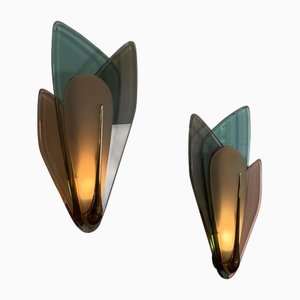 Grandes Appliques attribuées à Max Ingrand pour Fontana Artes, Italie, 1955, Set de 2