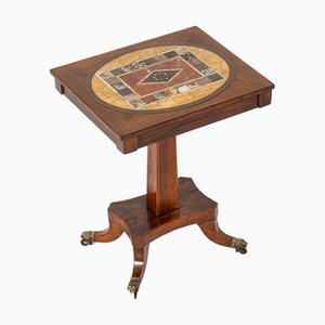 English Regency Rosewood and Marble Table, 19th Century
