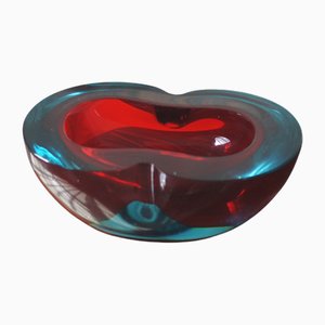 Vintage Italian Sommerso Murano Glass Ashtray, 1970s