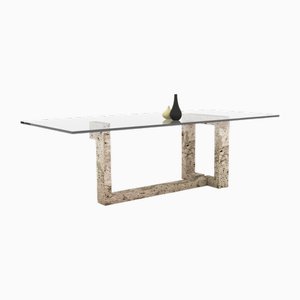 Oteyza Dining Table in Italian Travertine Marble by Joaquín Moll for Meddel
