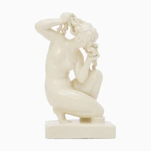 Icaro Rodi, Venus of Rhodes Sculpture, White Enamel Ceramic, 1930s