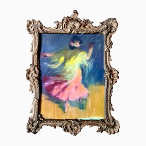 Fortuney, bailarina de flamenco de la Belle Epoque, dibujo al pastel, décadas de 1890 a 1910