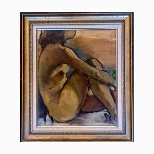 Georges Gonthier, Female Nude of the Artist's Wife, 1940s, Oil Painting, Framed