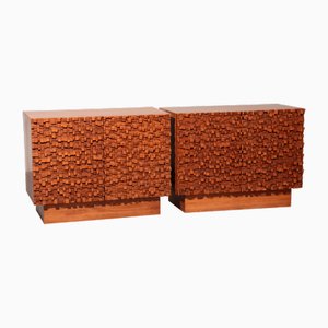 Brutalistische Sideboards aus Holz, 1960er, 2er Set