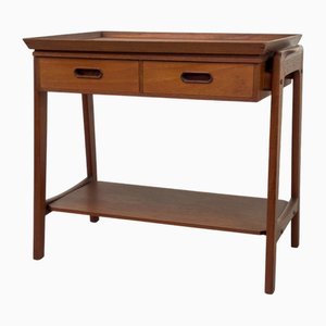 Dänischer Teak Beistelltisch mit Schubladen, 1960er
