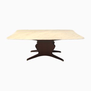 Tavolo da pranzo Mid-Century in palissandro e marmo di Osvaldo Borsani, anni '50