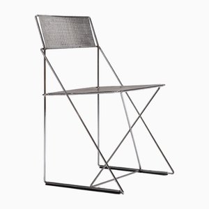 Sedia X-Lines in metallo attribuita a Niels Jørgen Haugesen, anni '70