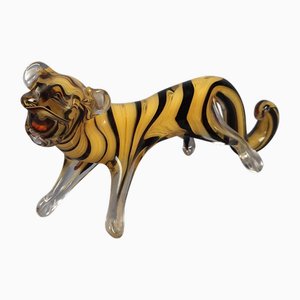 Tiger Sculpture in Murano Glass, 1970s