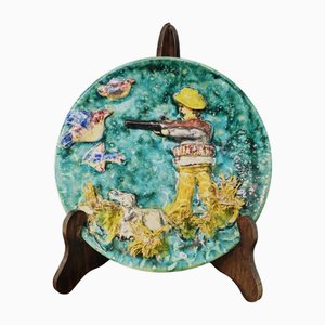 Decorative Vietri Ceramic Plate by Ceramica Artistica Solimene, 1970s