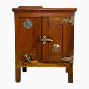 Italian Wood and Brass Ice Box, 1930s