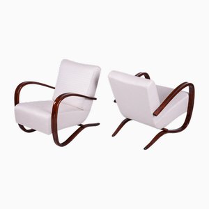 Czech Art Deco Armchairs attributed to J. Halabala for Up Závody, 1930s, Set of 2