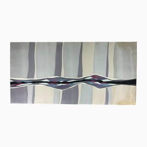 Vintage French Hand-Painted Silk Panel, 1970s