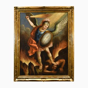 Juan Pedro López, Saint Michael the Archangel, 1760, Oil on Canvas, Framed