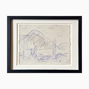 Christian Rohlfs, Berg, Colored Pencil, Certificate of Authenticity, Provenance: Paul Vogt, Essen