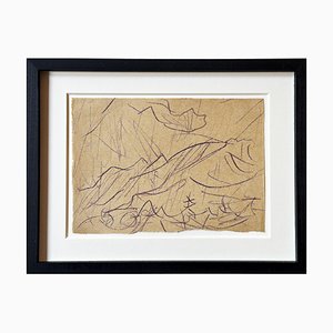 Christian Rohlfs, Berg, Drawing, Certificate of Authenticity, Provenance: Paul Vogt, Essen