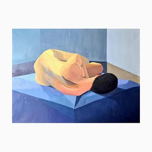 Isabelle Pardoe, Large Colorful Cubist Nude, 2000s, Oil on Canvas