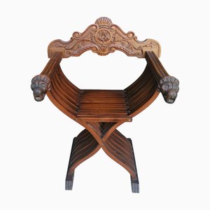 Renaissance-Style Folding Savonarola Chair, 1950s