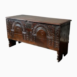 Cassettiera antica giacobina in legno di quercia, Regno Unito, 1650
