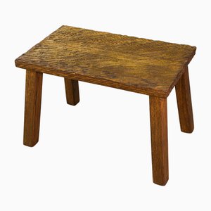 Vintage Gouged Side Table in Oak, 1960s