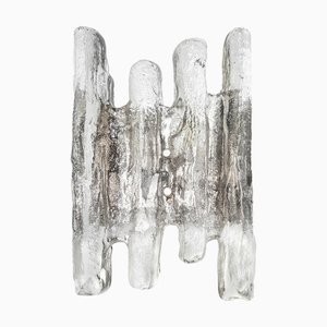Wandleuchte aus Eisglas von Kalmar, Österreich, 1960er