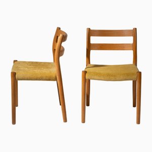 Model 84 Chairs by Niels Otto (N. O.) Møller for J. L. Møllers, 1976, Set of 2