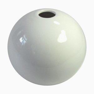 Postmodern White Ceramic Ball Vase, 1980s
