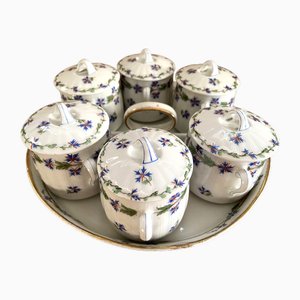 Porcelain Limoges Cream Pots by Théodore Haviland, 1900, Set of 6