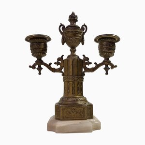 Antique French Louis XVI Style Candelabra in Gilt Bronze