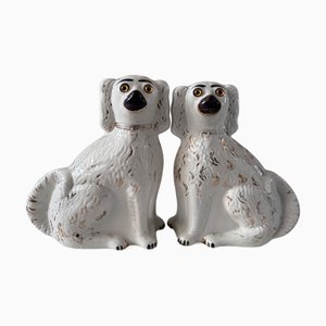 Chiens Vintage en Porcelaine, Danemark, 1970s, Set de 2