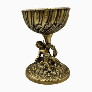 Antiker italienischer Grand Tour Bronze Kelch mit Putto, 1820er