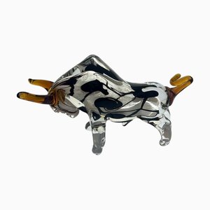 Sommerso Murano Glass Bull, 1970s