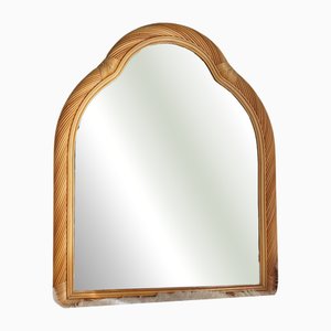 Vintage Twister Spiral Rattan Mirror with Beveled Glass from Alberich, Spain, 1970s