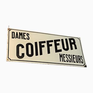 Domed Enamel Coiffeur Sign, 1910s