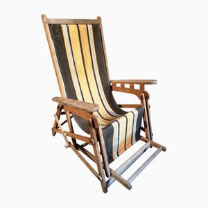 Vintage French Deck Chair in Beechwood, 1950s