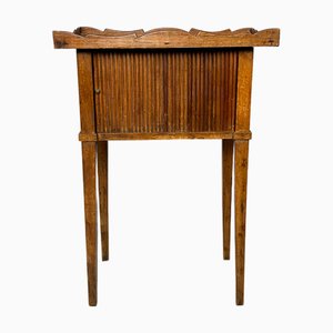 Antique Nightstand with Roller Door, 19th Century