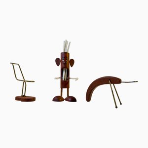 Pipe Troll and Lobster and Pipe Rest in Teak by Hans Bølling, 1960s, Set of 3