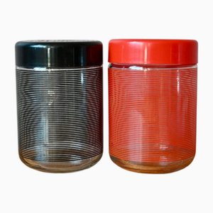 Italienische Küchenboxen aus Farbglas von Cerve Parma, 1980er, 2er Set