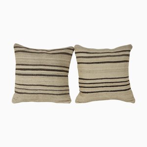 Turkish Hemp Kilim Cushion Covers, Set of 2