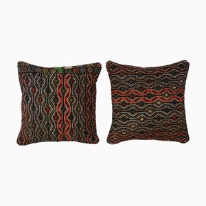 Federe Kilim a righe quadrate, Turchia, set di 2