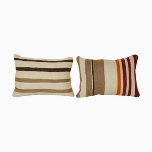 Federe Kilim lombari a righe, set di 2