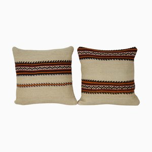 Turkish Striped Wool Outdoor Cushion Covers, Set of 2