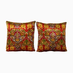 Vintage Floral Velvet Bed Cushion Covers, Set of 2