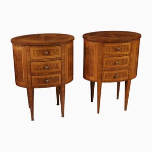 Comodini intarsiati, Italia, anni '50, set di 2