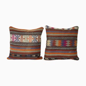 Turkish Kilim Cushion Covers, Set of 2