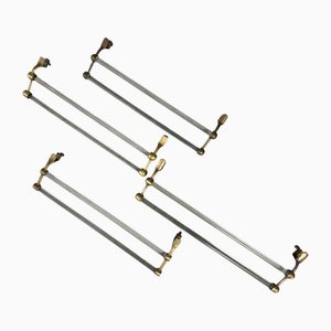 Art Deco Towel Holder in Glass and Brass, 1890s