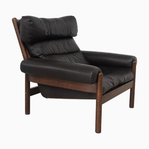 Dänischer Mid-Century Ledersessel im Stil von Norell, 1960er