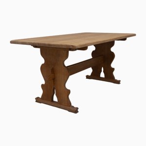 Brutalistischer dänischer Vintage Esstisch aus Eiche, 1960er