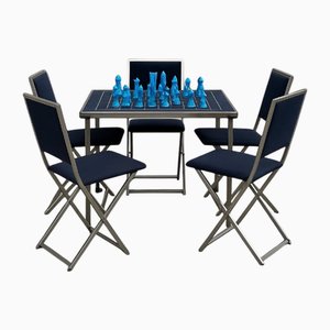 Vintage Games Table and Chairs from Christian Dior, 1975, Set of 6