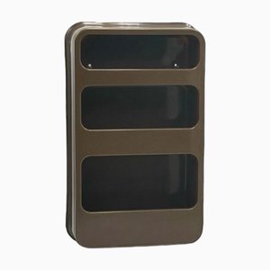 Vintage French Plastra Wall Shelves in Brown Plastic by Jean-Lin Viaud for Prisunic, 1970s